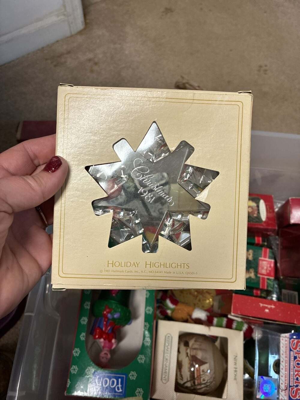 Hallmark Holiday Highlights 1981 Christmas Star Acrylic Keepsake Ornament